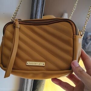 Madden Girl Tan Quilted Crossbody Bag